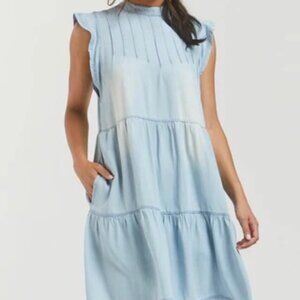 Velvet Heart Blue Tiered‎ Dress Size M